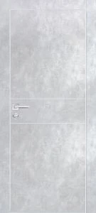 Межкомнатная дверь PX-15  AL кромка с 4-х ст. Серый бетон