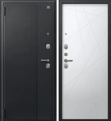 Дверь A-03 черный сатин - кашемир белый