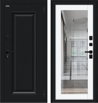 Дверь Браво Thermo Флэш МФ/SBlack-Букле черное/White Silk