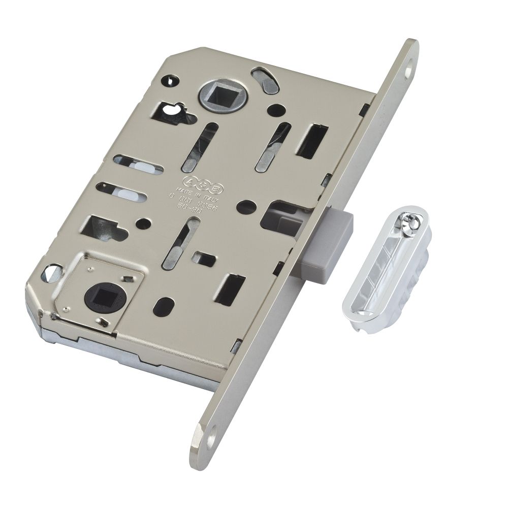 Фото B06102.50.06.640 Защелка врезная WC (никель) MEDIANA POLARIS с отв. планкой (скин)